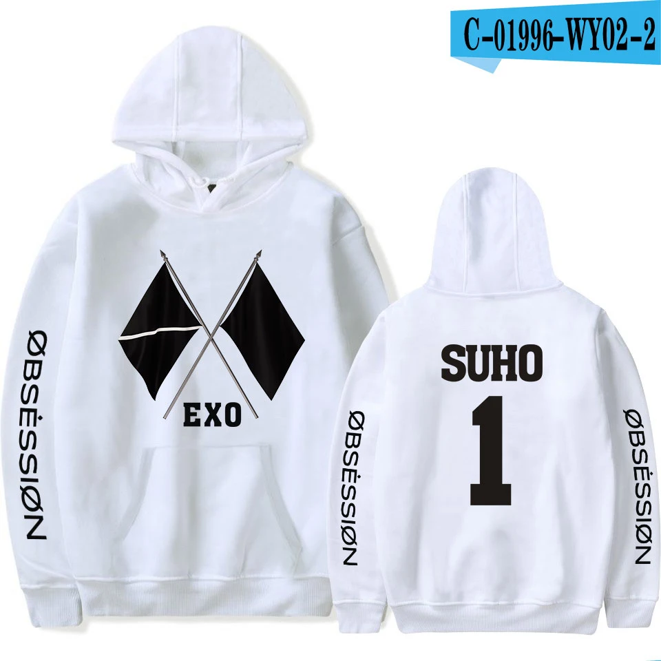 Frdun Tommee KPOP EXO Sixth Album OBSESSION X-EXO толстовка с капюшоном с принтом женская/Мужская одежда Повседневная Толстовка с капюшоном - Цвет: picture color