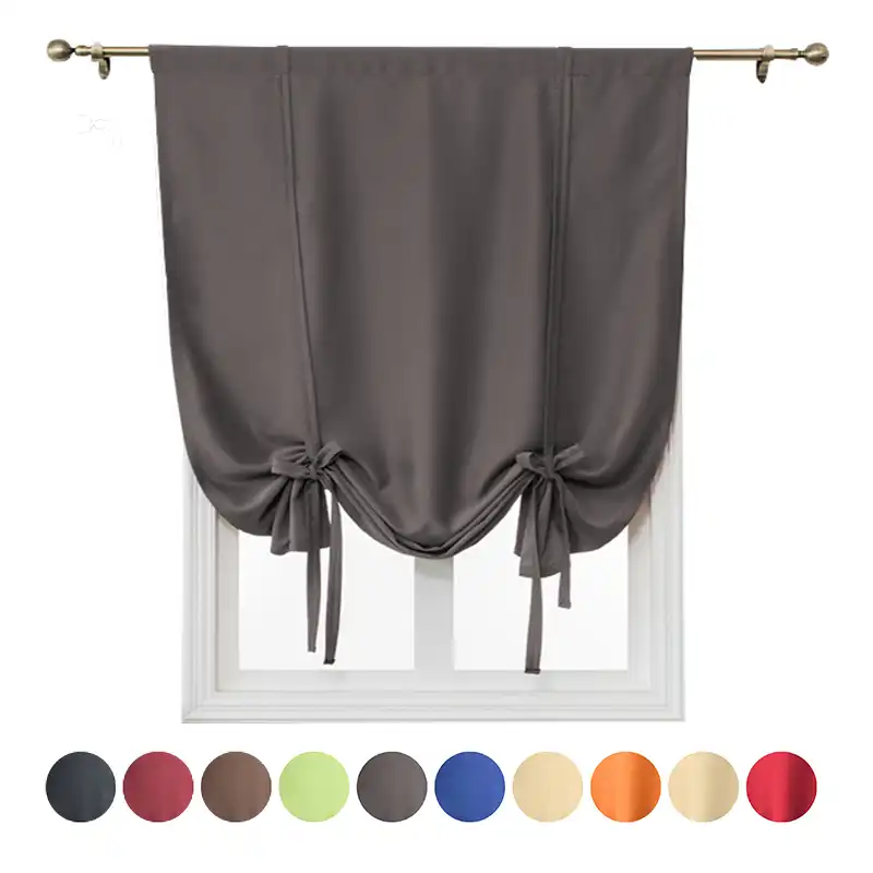 Modern Simple Bedroom Kitchen Window Curtains Short Roman Blackout Curtains For Bedroom Living Room Gray Black Red Curtains