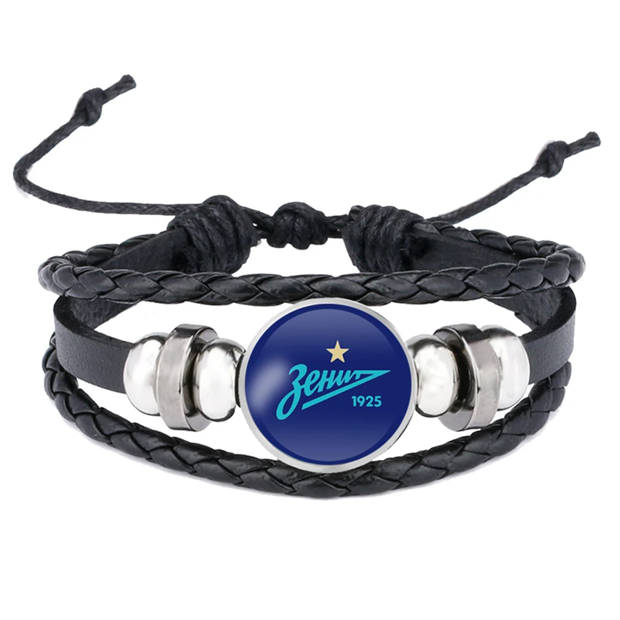 

FC Zenit Saint Football Club Logo Leather Bracelet Leagues Logo Soccer Club Bangle For Women Men Fans Gift Dropshipping