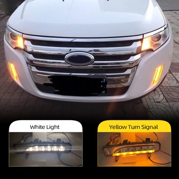 

Car Flashing 1set For Ford Edge 2009 2010 2011 2012 2013 2014 Car DRL LED Daytime driving Running Light With Turn Yellow Signal