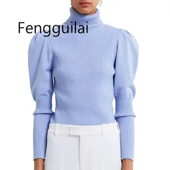 

2020 Fashion Stylish Chic Women Blue Black Soft Slim Sweater Female Turtleneck Bodycon Knitwear Casual Laides Jumper Streetwear