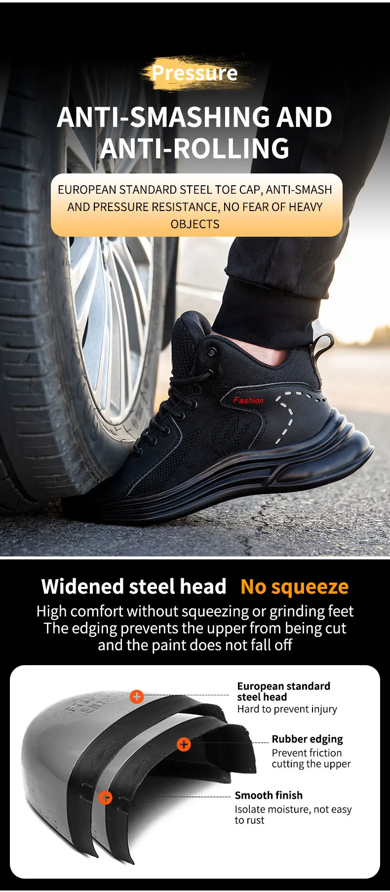 GUGLNGO Safety Shoes Work