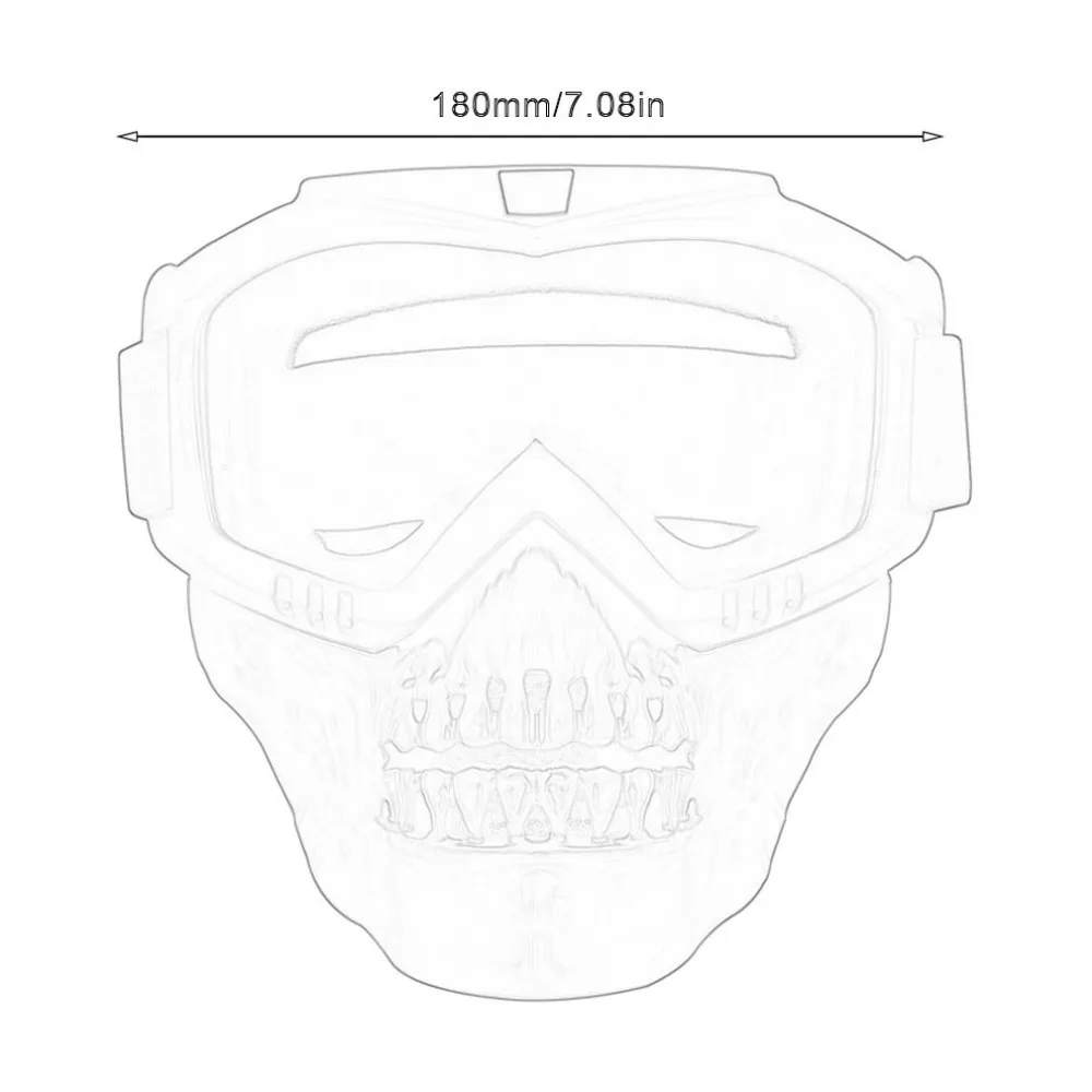 Модульная маска Съемные очки и рот фильтр идеально подходит для открытого лица полушлем для мотоцикла или винтажные шлемы