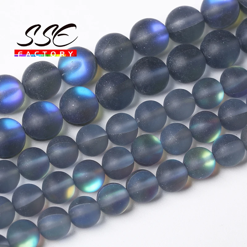 

Top Quality Austria Crystal Synthesis Glitter Matte Gray Moon Stone Beads 6/8/10/12 mm For Jewelry Making DIY Bracelet Necklace