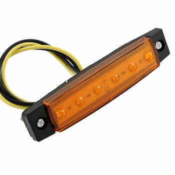 

Amber+Red Side Marker Light Indicator Trailer Truck 10Pcs Parking Taillight