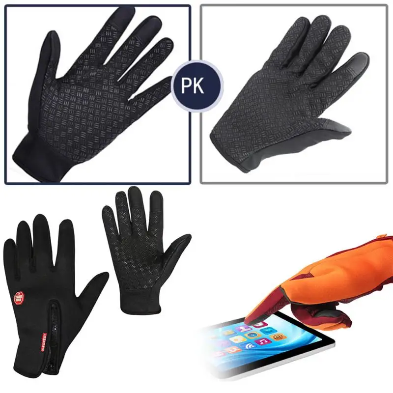 

Cycling Gloves Skiing Windproof Warm Gloves Cold Protection Breathable Soft Sports Outdoor Fitness Full Finger For Men Women