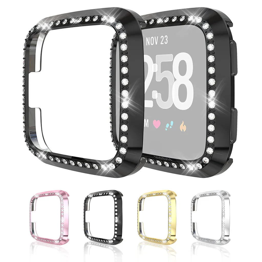 Защитный чехол роскошный хрустальный для смарт часов Fitbit versa/Lite сменная пленка