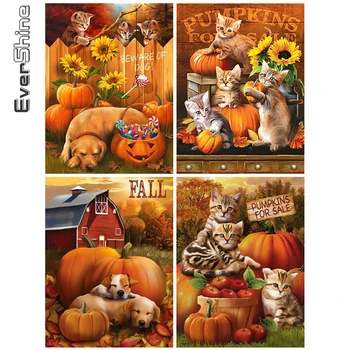 

Evershine 5D DIY Diamond Embroidery Dog Craft Kit Diamond Painting Cat Animal Cross Stitch Halloween Home Decor Gift