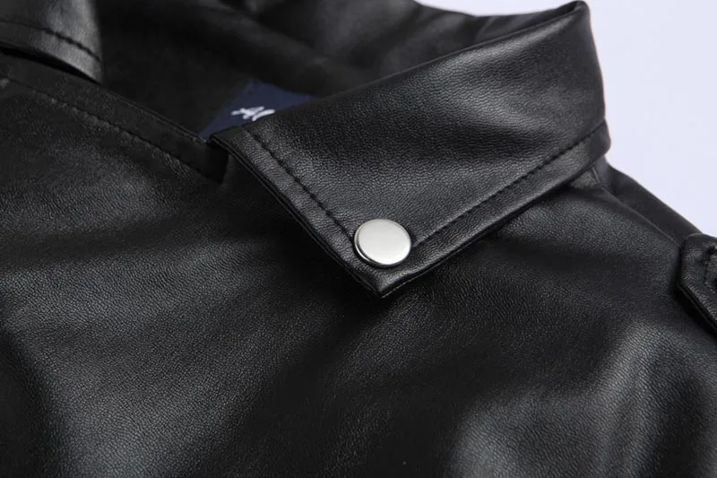 Mcikkny Men's Punk Leather Jackets Black Casual Motorcycle Leather Jacket Slim Fit Biker Leather Coats For Male  (10)