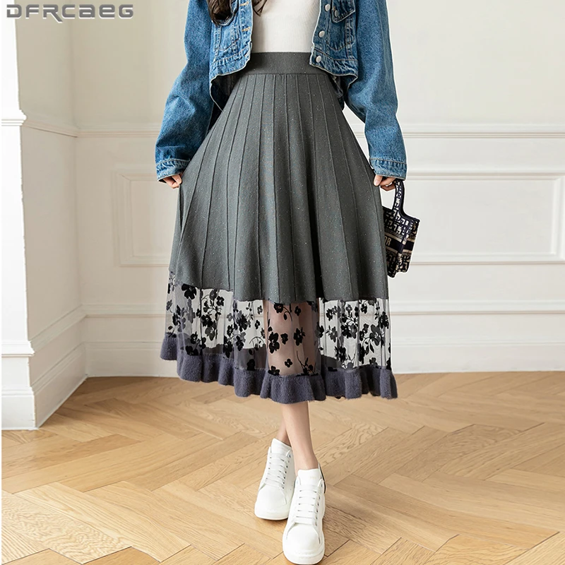 м Streetwear ܿ Ʈ ĿƮ    㸮 ̽ ޽ ġ ũ  ĿƮ ѱ Ÿ Pleated Jupe Femme