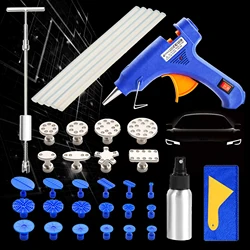 Outil de Débosselage avec Ventouses pour Carrosserie de Voiture Kit d'Extraction avec Marteau Coulissant pour les Dommages Causés par la Grêle 