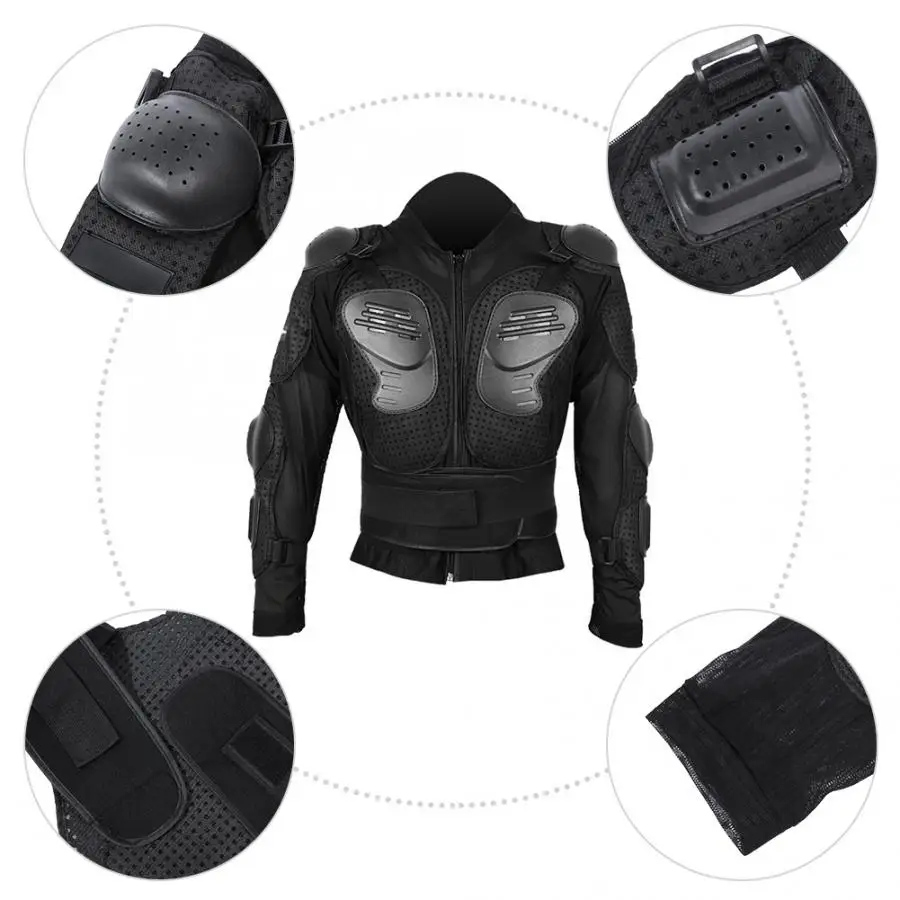 Motorcycle Long Sleeve Armor Protector Guard Shirt Jacket Cycling Safety Jacket Chest Elbow Pad Bicycle Protective Gear Jacket