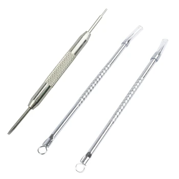

2 Pcs Texture Grip Face Care Blackhead Acne Needle Remover Pimple Extractor &1Pcs Watch Strap Band Spring Bar Link Pin Remover R