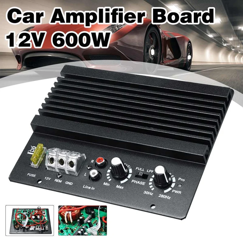 600W 12V Car Mono Amplifier Board High-power Home Subwoofer Super Bass Audio Amp