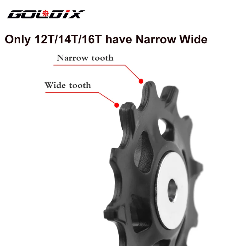 GOLDIX Bicycle Pulley 11T 12T 13T 14T 16T 17T Rear Derailleur Pulley Road Bike Jockey 7-12 Speed Guide Wheel for Shimano SRAM bike guide wheel bike derailleur rear derailleur