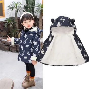 

Benemaker Children's Fleece Jacket Winter Girl Boy Windbreaker Padded Coat Infant Baby Thick Animal Outerwear Kids Clothes NA146