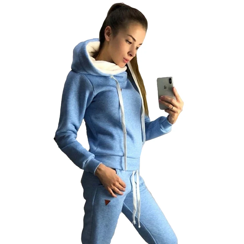 Set Women 2 Pieces Outfits Hoodies Sweatshirt Trouser Suits Tracksuit Female Winter Clothes Women pant suits for older ladies