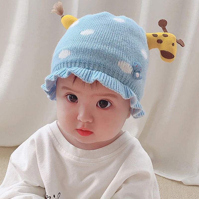 

Baby Girl Boy Children Kid Hat Autumn Winter Soft Warm Models Cartoon Deer Knitted Cap Warm Cute Infant Cloth Woolen Hat