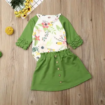 

Infant Newborn Baby Girl Ruffle Floral Romper Bodysuit Tutu Skirts Outfit Clothes