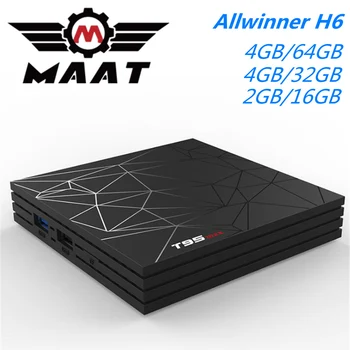 

MAAT 4GB Ram 64GB Smart TV Box Android 9.0 Allwinner H6 Quad Core USD3.0 6K 2.4G Wifi Set Top Box Google Player Youtube T95 Max