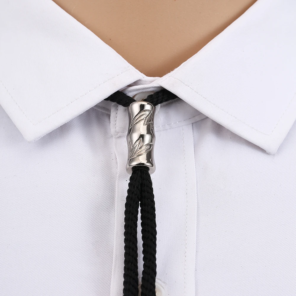 Nylon rope bolo tie casual tie for men with a simple black classic bow tie