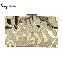 Женский вечерний клатч, женские вечерние сумки, сумочка на цепочке, высокое качество, металлические полые свадебные клатчи, золотой кошелек для банкета, ZD1233