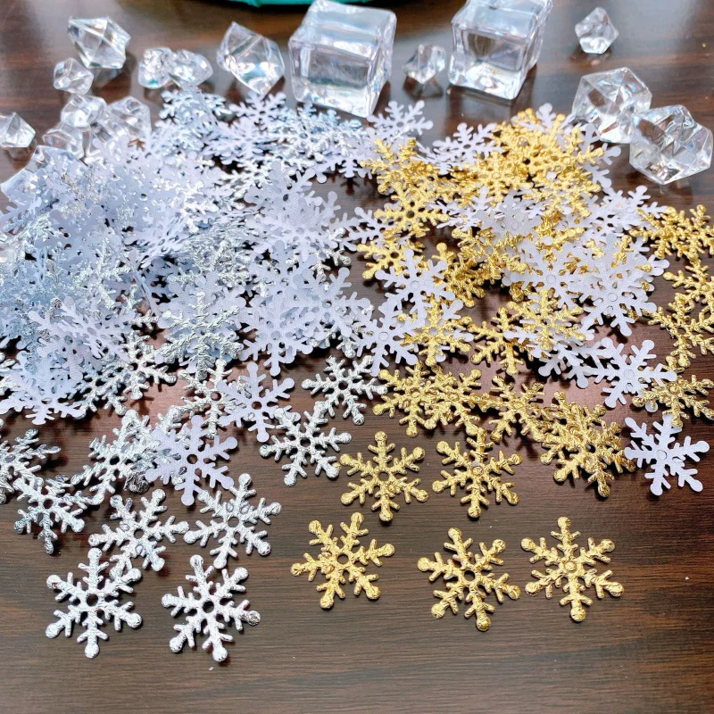 Christmas Ornaments Winter Snow Decoration 200PCS/300PCS Artificial Snowflakes Decor Christmas Decorations For DIY Handmade Home Xmas Wedding Decor Material