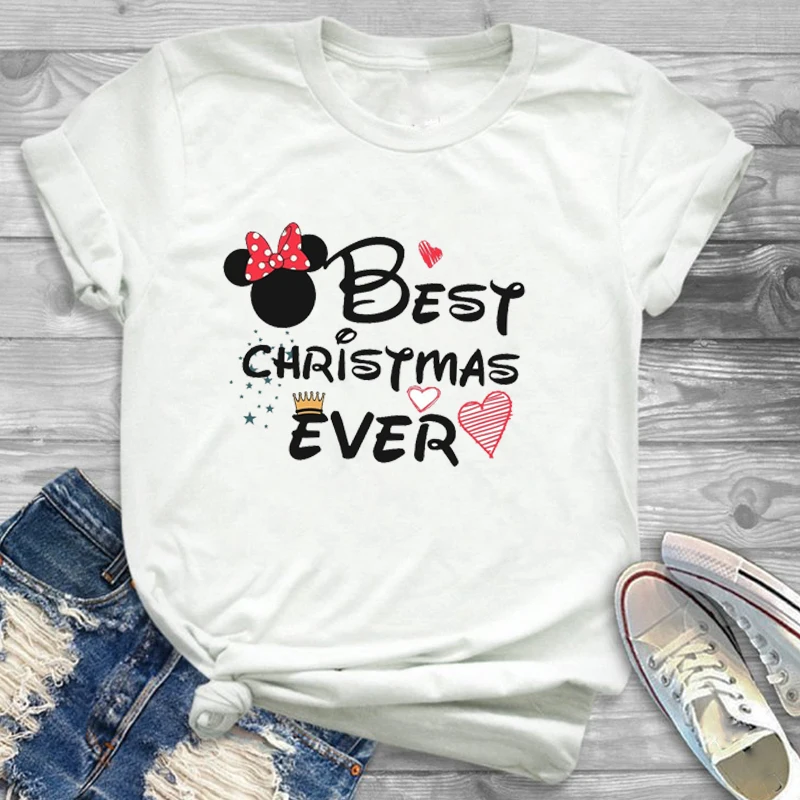 Tee Shirt Tees T-shirts Women Fashion Clothing Plaid Tree Truck New Year Merry Christmas Womens Female Graphic T Shirt T-Shirt