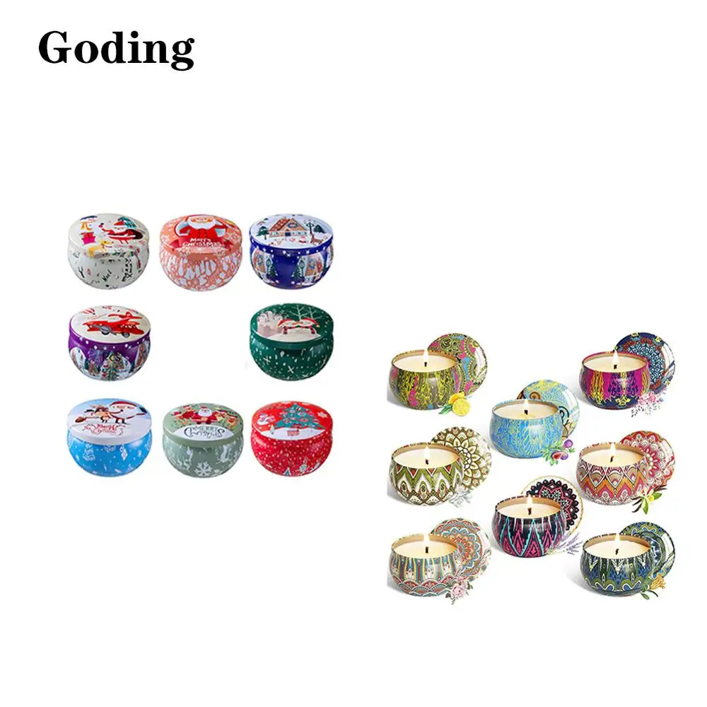 

Combination Aromatherapy Christmas Candle 8-Piece Custom Gift Box Set/Soy Wax Plant Sential Oil/DIY Party Decoration