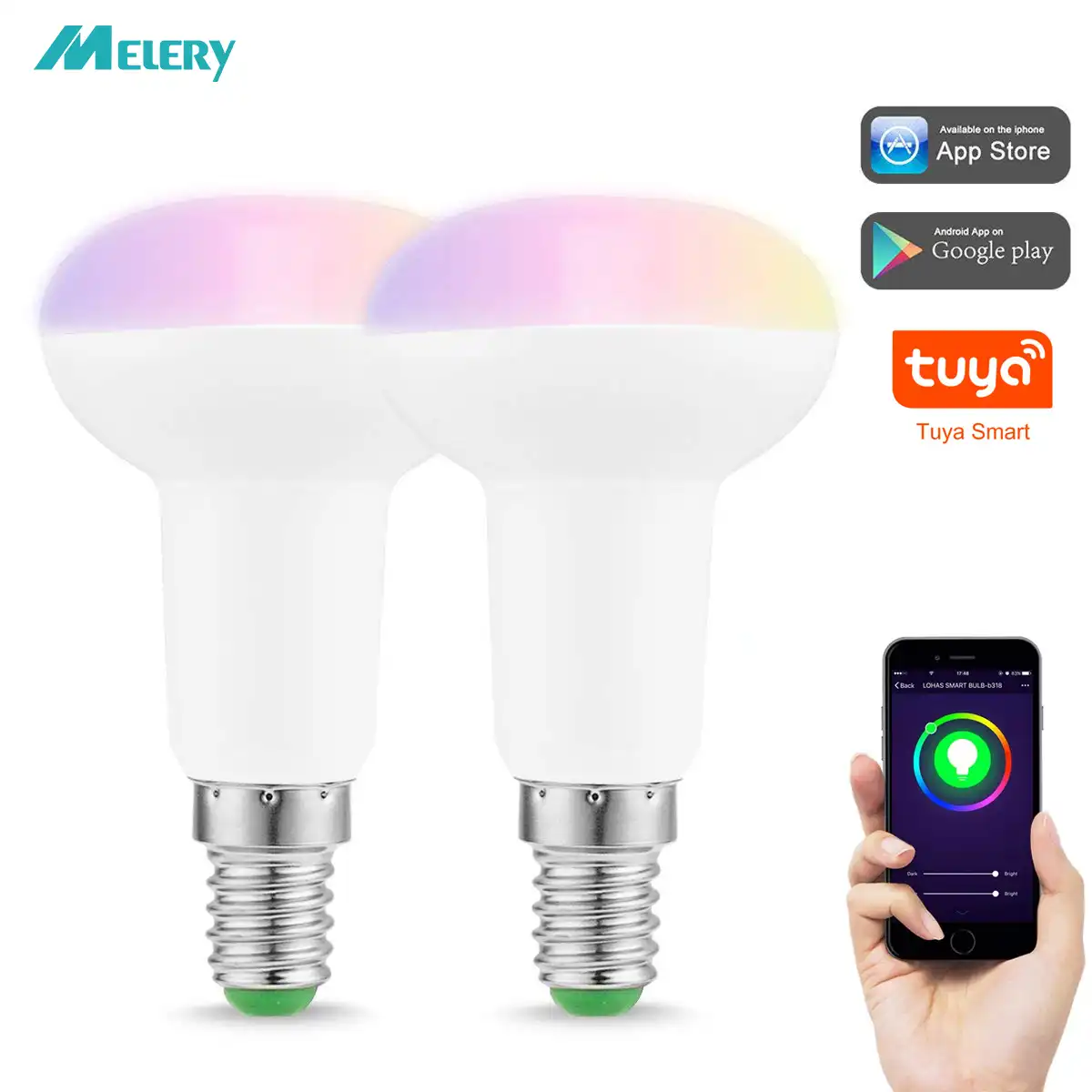 bombilla led inteligente wifi e14 5w igual a 40w reflector rgb color blanco frio control remoto funciona por alexa google home