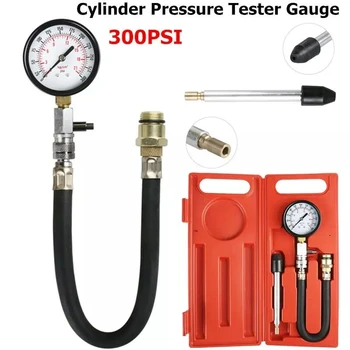 MR CARTOOL G324 0-300PSI Compression Engine Cylinder Tester Gasoline Pressure Gauge Tester Kit  Car Diagnostic Tool 2