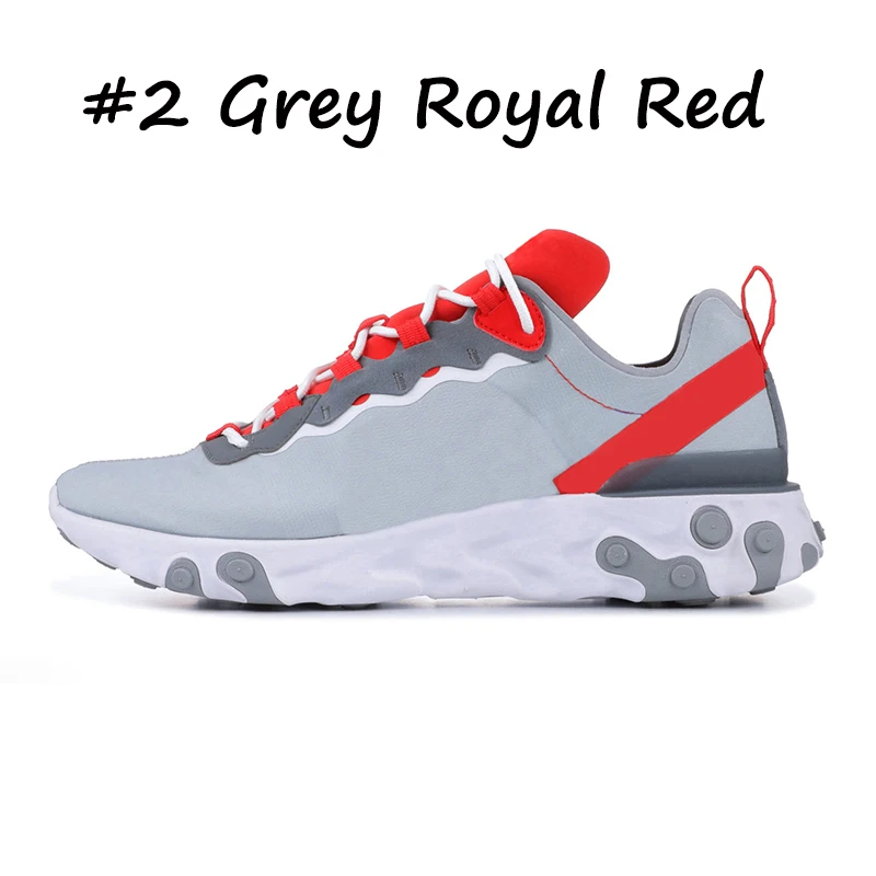 Новинка react element 87 55 спортивная обувь для мужчин и женщин легкая Тройная кость черный белый королевский Солнечный Красный мужские кроссовки спортивные sneak - Цвет: 1