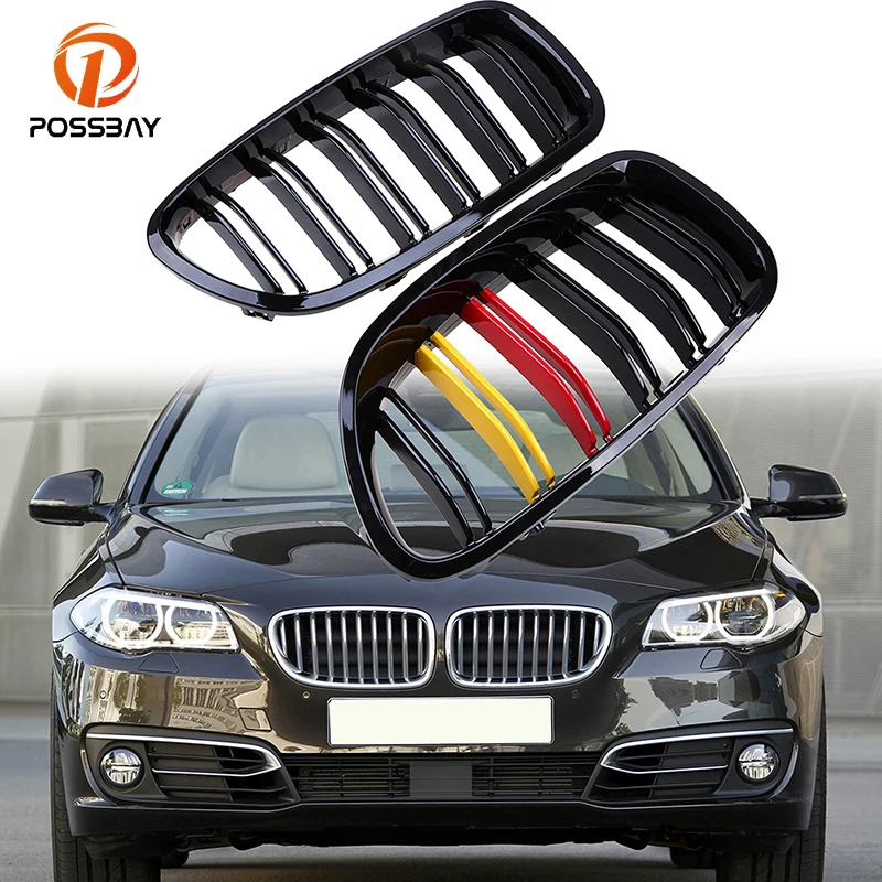 POSSBAY Front Painting Black Car Kidney Grille Grill For BMW 5 Series