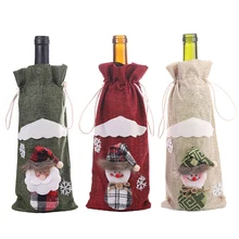 Практичная новая крышка для бутылки с красным вином сумки Снеговик Санта Клаус Блестки Рождественские украшения