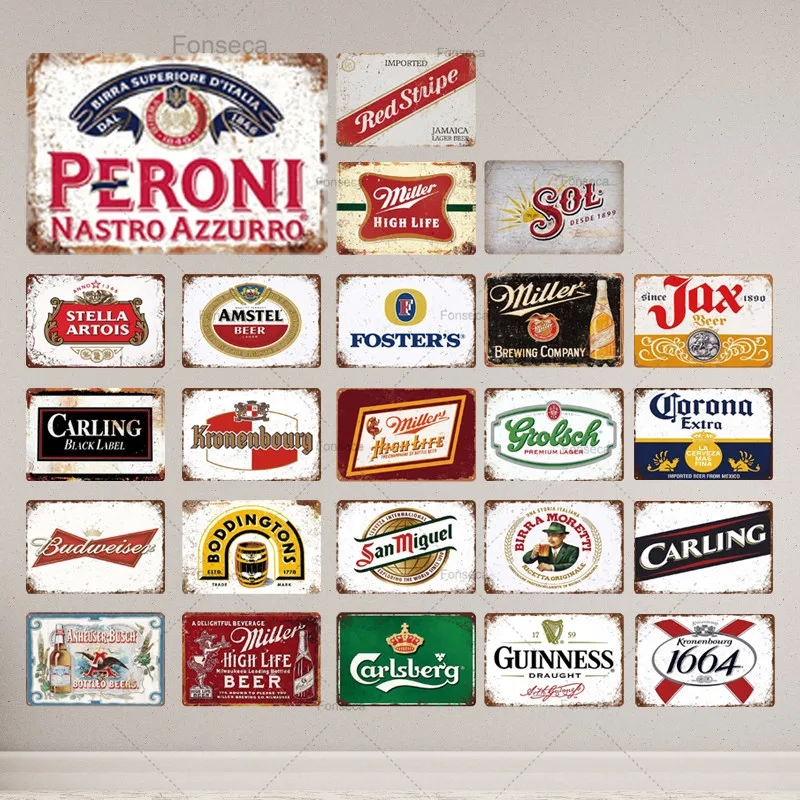 

Beer Metal Sign Plaque Metal Vintage Pub Tin Sign Metal Plate Wall Decor for Bar Pub Club Man Cave Decorative Plates