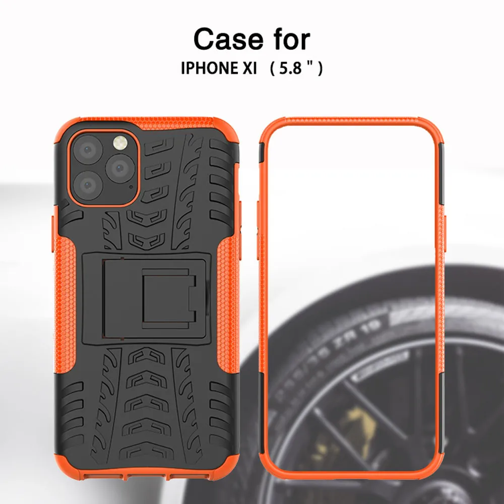 For Iphone 11 PRO MAX  scratch-resistant Shockproof Phone Case Luxury Hard Matte Cover with kick stand  High Quality Phone Case
