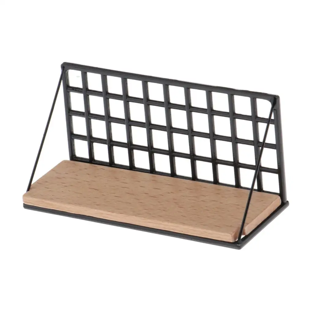 1/12 Dollhouse Metal Wall Storage Shelf Display Hanging Shelving Room Decoration (Black)