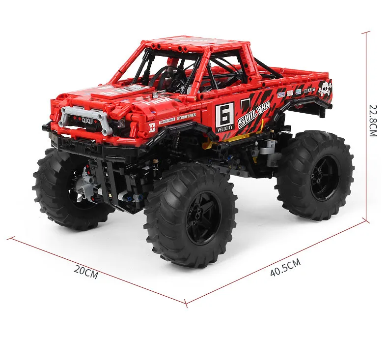 Technic автомобильные игрушки, совместимые с MOC-26278 монстрами, модель грузового автомобиля, внедорожник, внедорожный автомобиль, строительные блоки, кирпичи, детские рождественские подарки