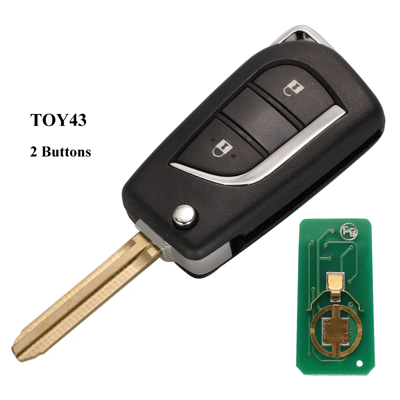 Keyforkess 2/3 Pulsanti di Controllo 315Mhz Chiave con il Circuito Integrato Per Toyota Corolla RAV4 Camry CROWN Reiz Toy43 TOY48 Modificato di Vibrazione chiave a distanza -