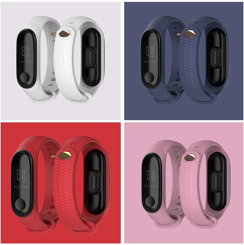 Мягкий силиконовый ремешок для Mi Band 4 Аксессуары наручных часов однотонный
