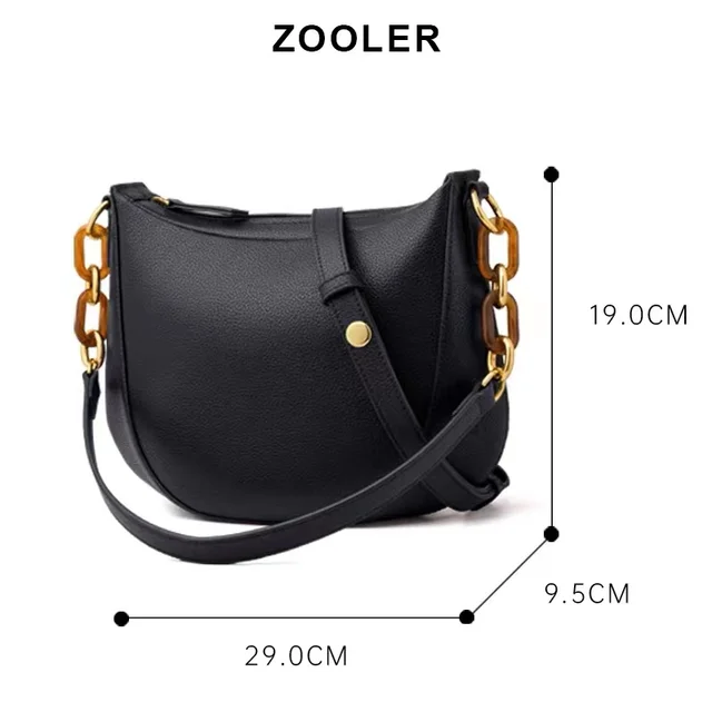 ZOOLER Exclusively Cow Leather Women Shoulder Bags New Arrived Royal Cow Handbag Ladies Bag Elegant Black Purses Soft Skin#qs351 4