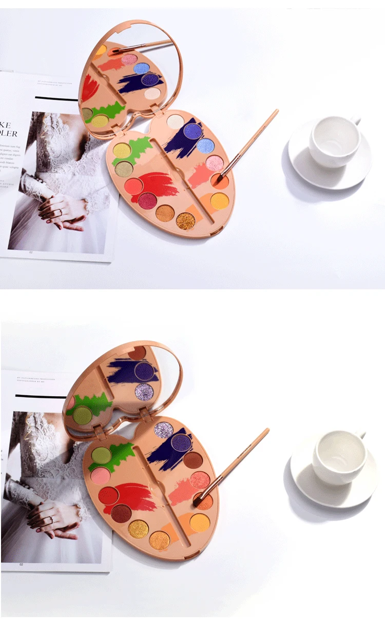 New Eyeshadow Pallete 12 Color Colorful Waterproof Makeup paint Pallete Lasting-Effect Eye Shadow