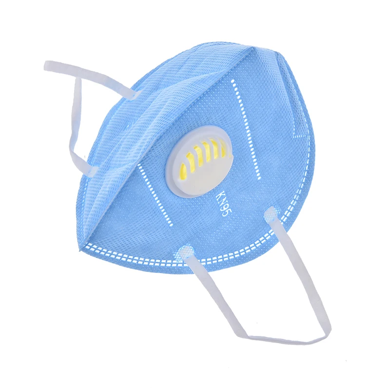 Хлопок PM2.5 противопылевая Маска дыхательный клапан Анти-пыль рот маска фильтр с активированным углем респиратор рот Муфельная черная маска для лица - Цвет: Синий
