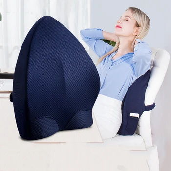 

Ergonomic Design Back Pillow for Chair Air Layer Jacket Slow Rebound Memory Foam Lumbar Suooprt Relieve Lower Back Pain Pillow