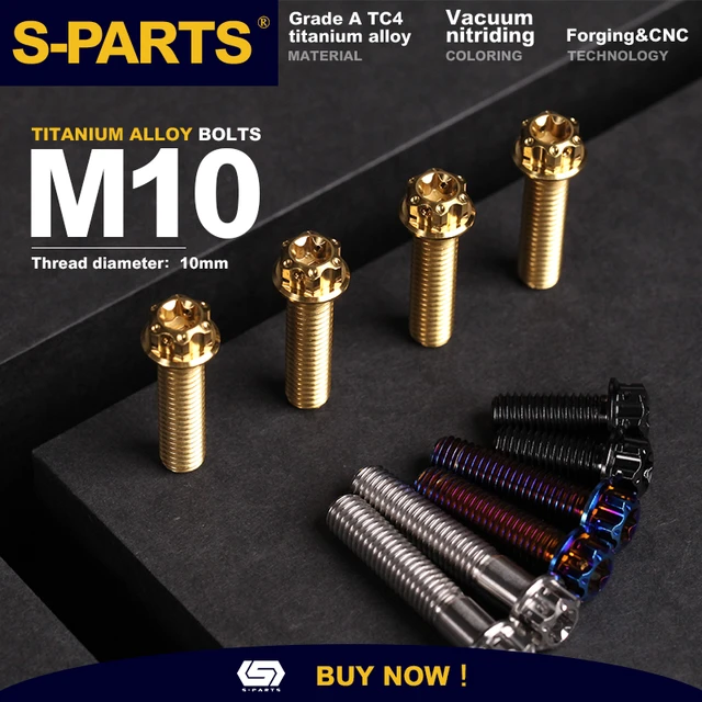 m10 x 1.25 Low Profile Torx t45 Bolt / Screw 25-40mm - Titanium MTB &  Motorcycle Parts and Bolts