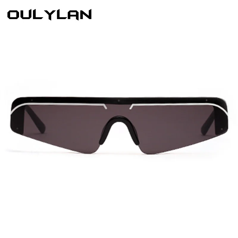 Oulylan солнцезащитные очки без оправы женские маленькие хип-хоп солнцезащитные очки оттенки мужские UV400 ретро очки Серебристые красные солнечные очки женские мужские