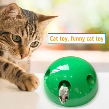 

Cat Teasing Squeak Toy Funny Fake Mouse Non-slip Base Kitten Scratching Device Interactive Funny Toy for Pets Supplies