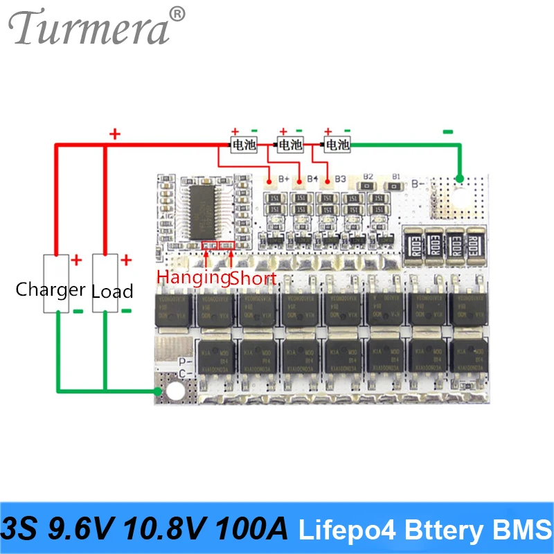 Turmera 3S 4S 5S 100A BMS for 32650 32700  Lifepo4 Battery Protection Board with Balance Module for 10.8V 14.4V 18V Screwdriver Battery for Electric Boat Uninterrupted Power Supply 12V Car Battery 03