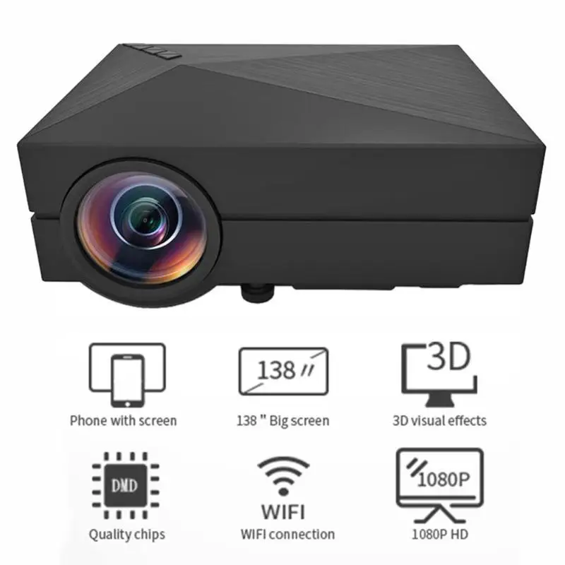 GM60 Домашний кинотеатр HDMI USB VGA AV lcd Mini 1080P 3D проектор медиа проектор Beamer US EU Plug