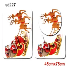 Рождественский туалетный ковер из 3 предметов комбинация ковриков Санта Рождественский коврик пылепоглощающий нескользящий WWO66